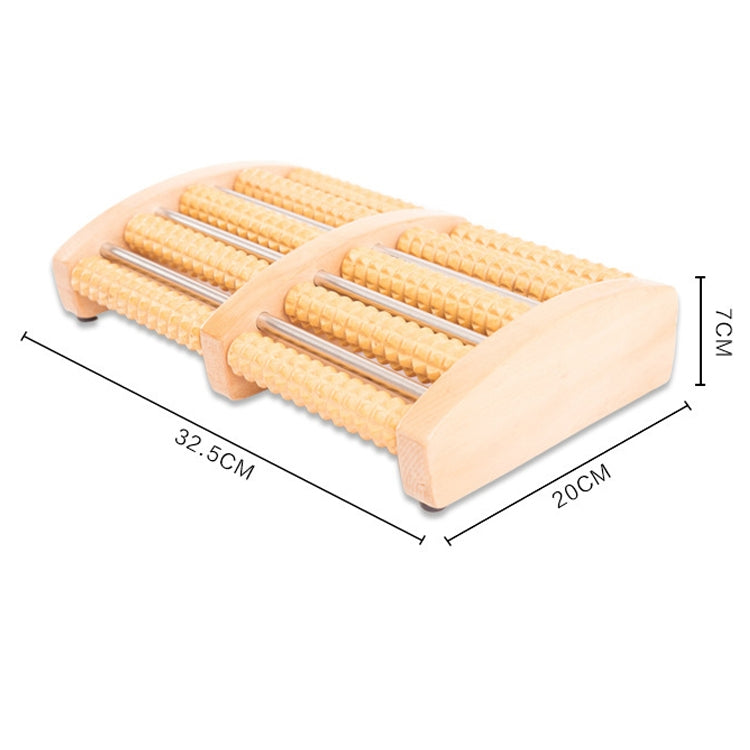 Thickened Large Non-slip Five-row Solid Wood Roller Foot Massager - free shipping - PMC TechLife - Order now!