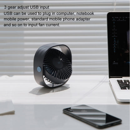 360 Degree Rotation  Wind 3 Speeds Mini USB Desktop Fan (Dark Blue) - Electric Fans by PMC Jewellery | Online Shopping South Africa | PMC Jewellery | Buy Now Pay Later Mobicred