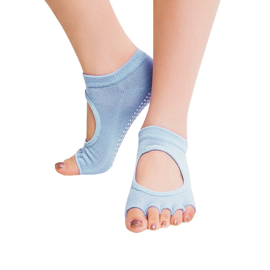 One Pair Open Toe Open Instep Anti-slip Sports Female Yoga Socks, Size: 34 - 39 (EUR)(Baby Blue) - Yoga Socks & Shoes by PMC Jewellery | Online Shopping South Africa | PMC Jewellery | Buy Now Pay Later Mobicred