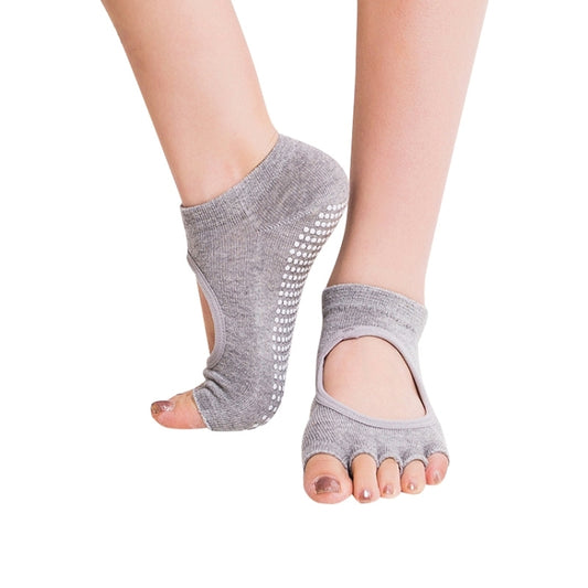 One Pair Open Toe Open Instep Anti-slip Sports Female Yoga Socks, Size: 34 - 39 (EUR)(Light Grey) - Yoga Socks & Shoes by PMC Jewellery | Online Shopping South Africa | PMC Jewellery | Buy Now Pay Later Mobicred