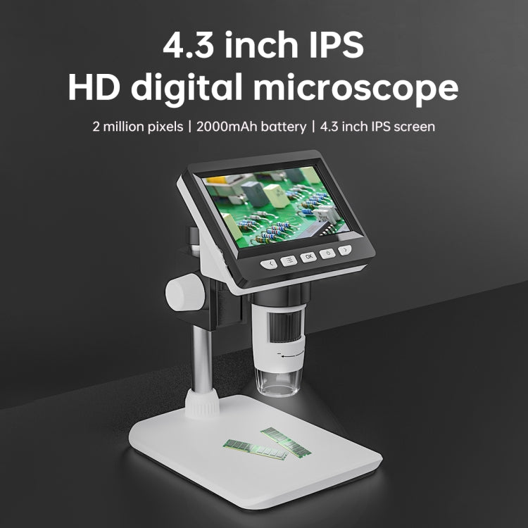 50X-1000X 1080P Portable Electronic Digital Desktop Microscope with LED Light (White) - free shipping - PMC TechLife - Order now!