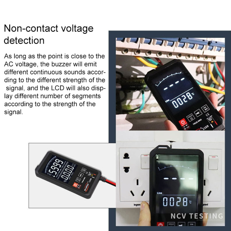 HY128B Reverse Display Screen Ultra-thin Touch Smart Digital Multimeter Fully Automatic High Precision True Effective Value Multimeter - Digital Multimeter by PMC Jewellery | Online Shopping South Africa | PMC Jewellery | Buy Now Pay Later Mobicred