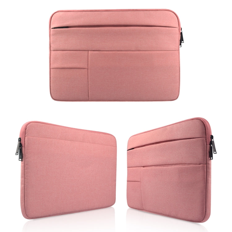 Universal Multiple Pockets Wearable Oxford Cloth Soft Portable Leisurely Laptop Tablet Bag, For 13.3 inch and Below Macbook, Samsung, Lenovo, Sony, DELL Alienware, CHUWI, ASUS, HP (Pink) - 13.3 inch by PMC Jewellery | Online Shopping South Africa | PMC Jewellery | Buy Now Pay Later Mobicred