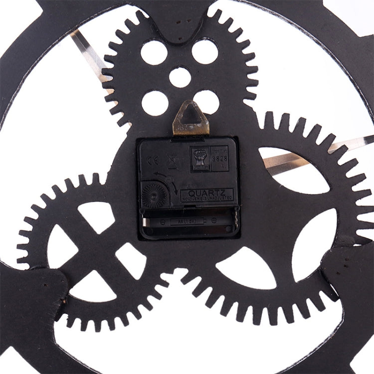 Retro Wooden Round Single-sided Gear Clock Number Wall Clock, Diameter: 58cm (Gold) - Wall Clock by PMc TechLife | Online Shopping South Africa | PMc TechLife | Buy Now Pay Later Mobicred