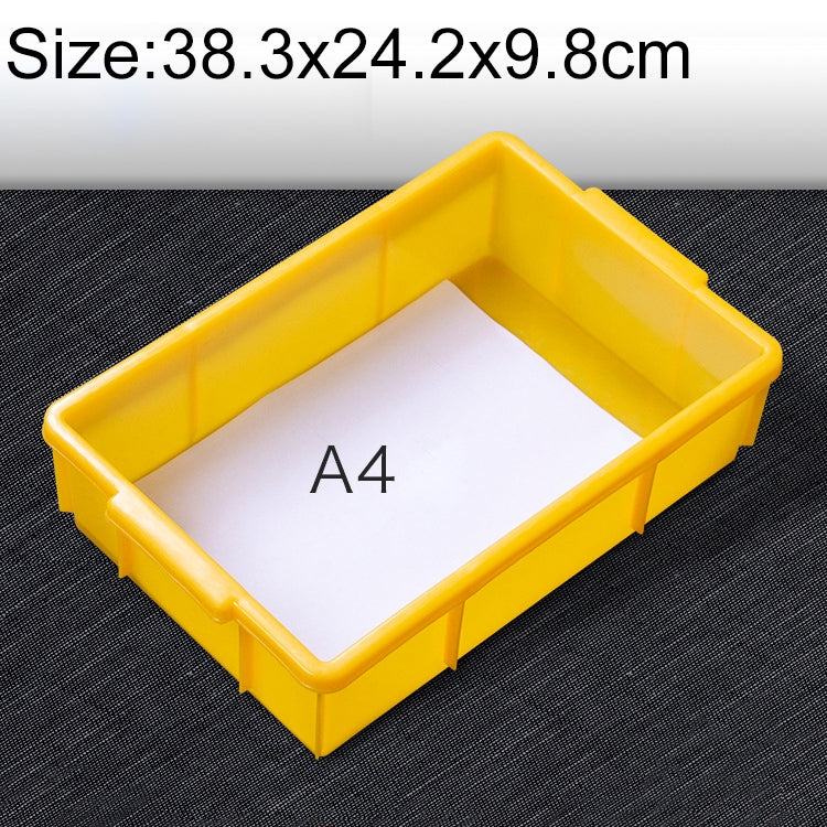 Thick Multi-function Material Box Brand New Flat Plastic Parts Box Tool Box, Size: 38.3cm x 24.2cm x 9.8cm(Yellow) - Storage Bags & Boxes by PMC Jewellery | Online Shopping South Africa | PMC Jewellery | Buy Now Pay Later Mobicred