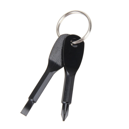 Outdoor Portable 2 in 1 Slotted + Cross Screwdriver Set Tool with Keyring(Black) - Emergency Tools by PMC Jewellery | Online Shopping South Africa | PMC Jewellery | Buy Now Pay Later Mobicred