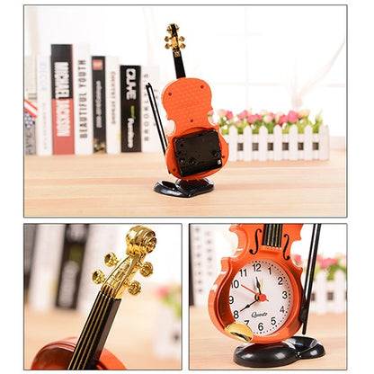 Multi-functional Originality Violin Electronics Pointer Alarm Clock with Pen Holder (White) - Alarm Clocks by PMC Jewellery | Online Shopping South Africa | PMC Jewellery | Buy Now Pay Later Mobicred