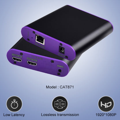 CAT871 HDMI Extender (Receiver & Sender) over CAT5e/CAT6 Cable with IR, Transmission Distance: 120m(US Plug) - Amplifier by PMC Jewellery | Online Shopping South Africa | PMC Jewellery | Buy Now Pay Later Mobicred