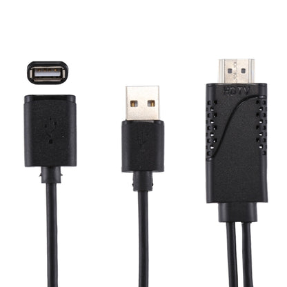 1080P USB 2.0 Male + USB 2.0 Female to HDMI HDTV AV Adapter Cable for iPhone / iPad, Android Smartphones(Black) - Video & Audio Cable by PMC Jewellery | Online Shopping South Africa | PMC Jewellery | Buy Now Pay Later Mobicred