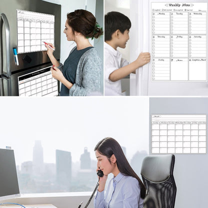 Magnetic Monthly Planner Refrigerator Magnet PET Magnetic Soft Whiteboard, Size: 29.7cm x 42cm (Blue) - Message Boards by PMC Jewellery | Online Shopping South Africa | PMC Jewellery