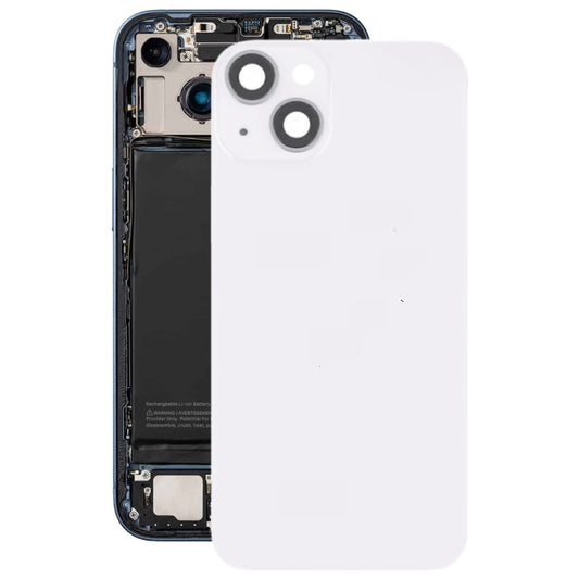 For iPhone 14 Plus Glass Battery Back Cover with Flash Bracket + Wireless Charging Module(White) - Back Cover by PMC Jewellery | Online Shopping South Africa | PMC Jewellery | Buy Now Pay Later Mobicred