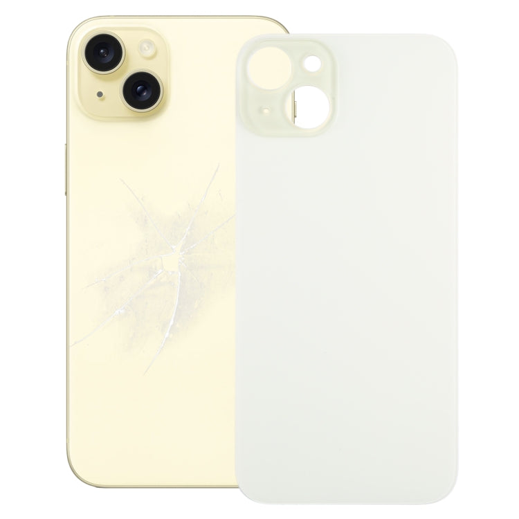 For iPhone 15 Plus Easy Replacement Big Camera Hole Glass Back Battery Cover(Yellow) - Back Cover by PMC Jewellery | Online Shopping South Africa | PMC Jewellery | Buy Now Pay Later Mobicred