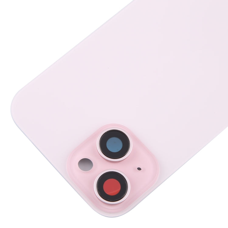 For iPhone 15 Plus Glass Battery Back Cover with Camera Lens Cover(Pink) - Back Cover by PMC Jewellery | Online Shopping South Africa | PMC Jewellery