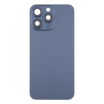 For iPhone 15 Pro Max Glass Battery Back Cover with Camera Lens Cover(Blue) - Back Cover by PMC Jewellery | Online Shopping South Africa | PMC Jewellery