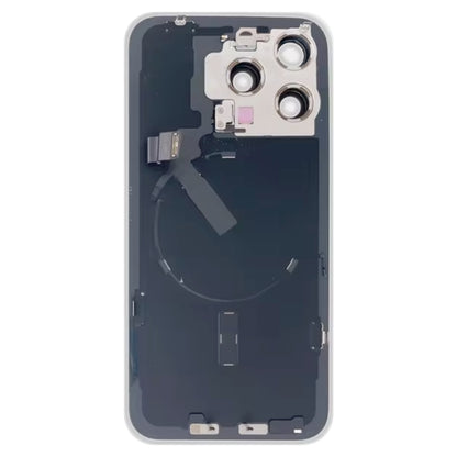 For iPhone 15 Pro Max Glass Battery Back Cover with Flash Bracket + Wireless Charging Module(Titanium gray) - Back Cover by PMC Jewellery | Online Shopping South Africa | PMC Jewellery | Buy Now Pay Later Mobicred