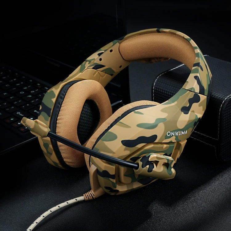 ONIKUMA K1-B Deep Bass Noise Canceling Camouflage Gaming Headphone with Microphone(Yellow) - Multimedia Headset by ONIKUMA | Online Shopping South Africa | PMC Jewellery | Buy Now Pay Later Mobicred