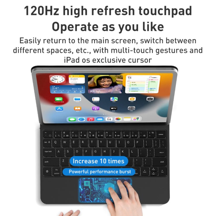 For iPad 10th Gen 10.9 2022 T89 Magic Suspended Bluetooth Keyboard Leather Case(Black) - Universal by PMC TechLife | Online Shopping South Africa | PMC TechLife