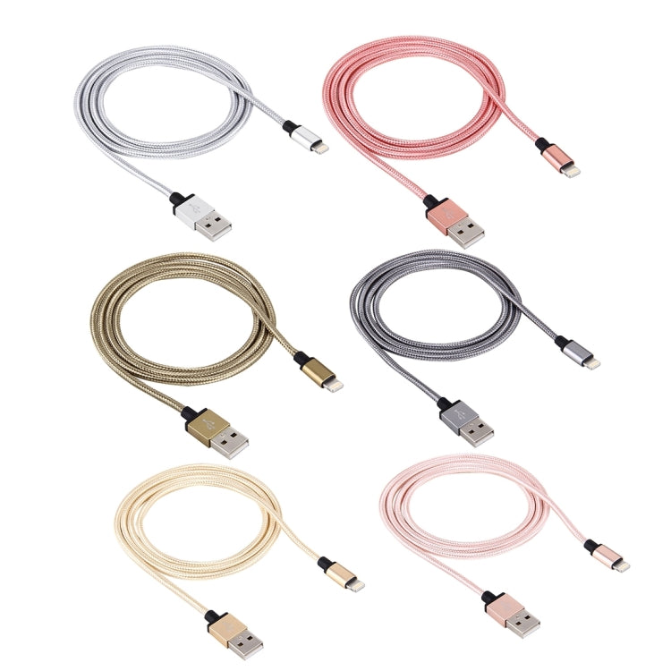 1m Woven Style Metal Head 58 Cores 8 Pin to USB 2.0 Data / Charger Cable(Magenta) - Normal Style Cable by PMC Jewellery | Online Shopping South Africa | PMC Jewellery | Buy Now Pay Later Mobicred