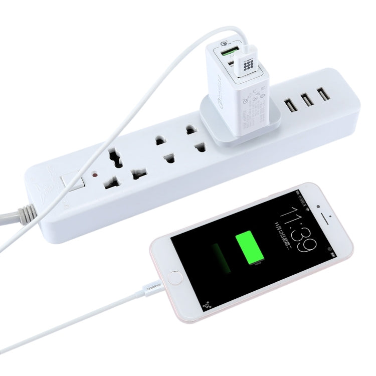 3 USB Ports (3A + 2.4A + 2.4A) Quick Charger QC 3.0 Travel Charger, UK Plug, For iPhone, iPad, Samsung, HTC, Sony, Nokia, LG and other Smartphones - USB Charger by PMC Jewellery | Online Shopping South Africa | PMC Jewellery | Buy Now Pay Later Mobicred