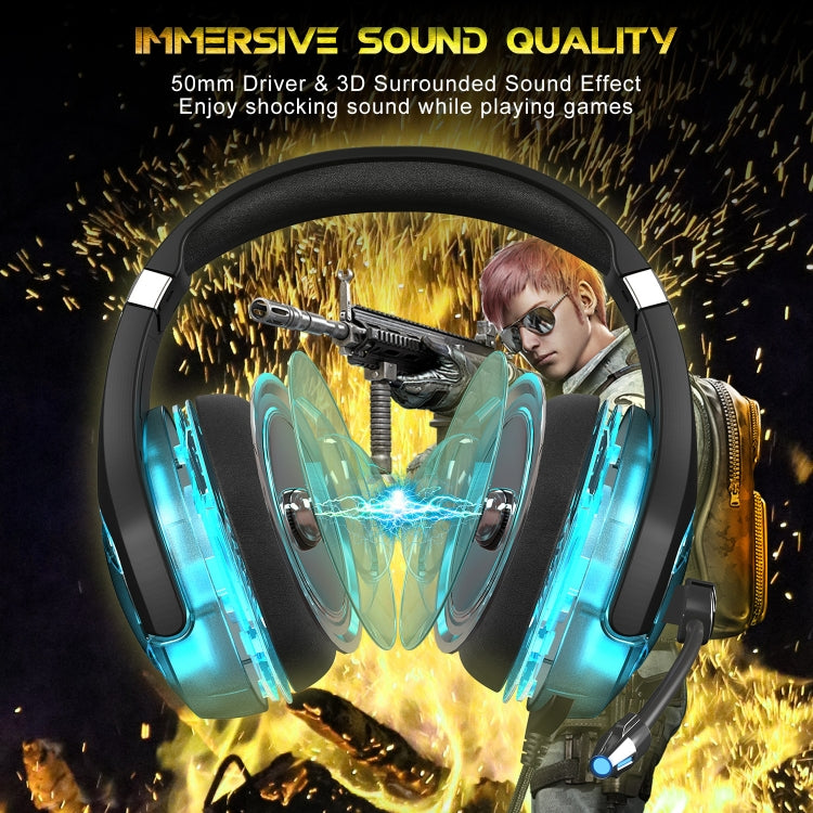 ONIKUMA K1 PRO Stereo Surround Gaming Headphone with Microphone & LED Lights(Black Blue) - Multimedia Headset by ONIKUMA | Online Shopping South Africa | PMC Jewellery | Buy Now Pay Later Mobicred