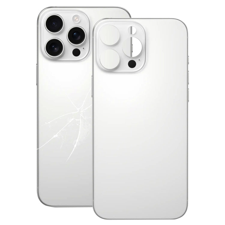 For iPhone 16 Pro Max Easy Replacement Big Camera Hole Glass Back Battery Cover(White) - free shipping - PMC Jewellery - Order now!