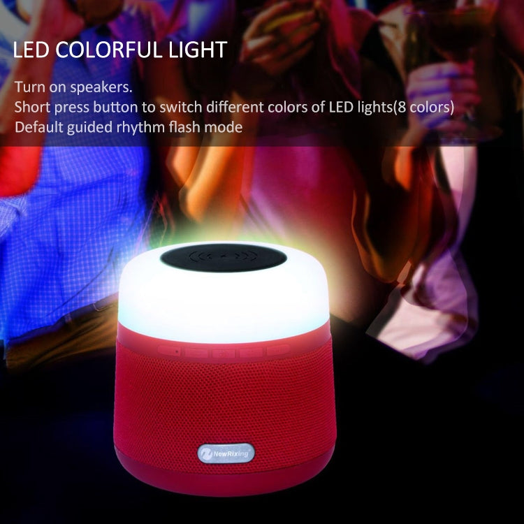 NewRixing NR-3500 Multi-function Atmosphere Light Wireless Charging Bluetooth Speaker with Hands-free Call Function, Support TF Card & USB & FM & AUX (Red) - free shipping - PMC Jewellery - Order now!