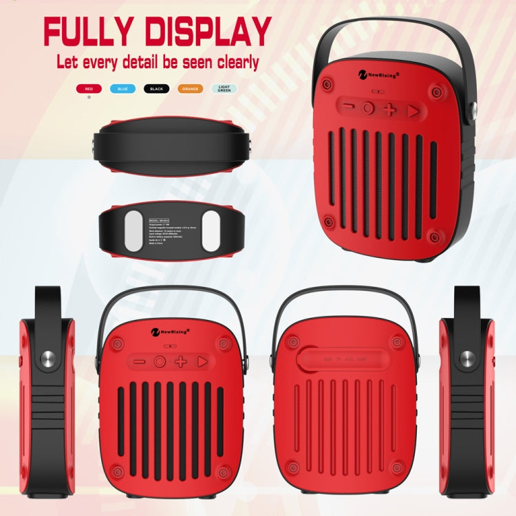 NewRixing NR-4014 Outdoor Portable Hand-held Bluetooth Speaker with Hands-free Call Function, Support TF Card & USB & FM & AUX (Mint Green) - Desktop Speaker by NewRixing | Online Shopping South Africa | PMC Jewellery | Buy Now Pay Later Mobicred