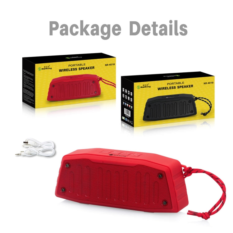 NewRixing NR-4019 Outdoor Portable Bluetooth Speaker with Hands-free Call Function, Support TF Card & USB & FM & AUX (Black) - Desktop Speaker by NewRixing | Online Shopping South Africa | PMC Jewellery | Buy Now Pay Later Mobicred