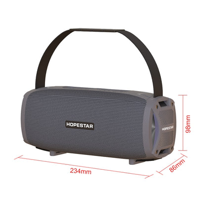 HOPESTAR H24 Pro TWS Portable Outdoor Waterproof Woven Textured Bluetooth Speaker with Rhythm Light, Support Hands-free Call & U Disk & TF Card & 3.5mm AUX & FM (Grey) - Desktop Speaker by HOPESTAR | Online Shopping South Africa | PMC Jewellery | Buy Now Pay Later Mobicred