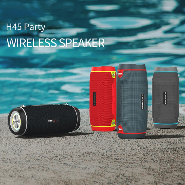 HOPESTAR H45 PARTY Portable Outdoor Waterproof Bluetooth Speaker, Support Hands-free Call & U Disk & TF Card & 3.5mm AUX & FM(Black) - Desktop Speaker by HOPESTAR | Online Shopping South Africa | PMC Jewellery | Buy Now Pay Later Mobicred