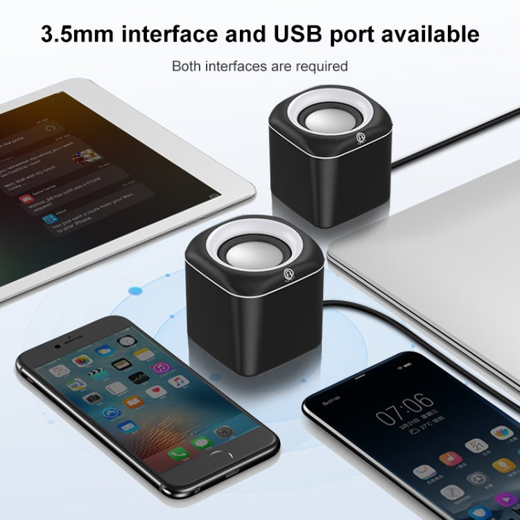 A1 Upgraded Version USB Wire-controlled 4D Stereo Sound Mini Wired Speaker, Cable Length: 1.3m(White) -  by PMC TechLife | Online Shopping South Africa | PMC TechLife | Buy Now Pay Later Mobicred