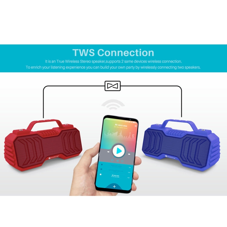 NewRixing NR-2029 Portable Wireless Bluetooth Stereo Speaker Support TWS Function Speaker(Red) - free shipping - PMC Jewellery - Order now!