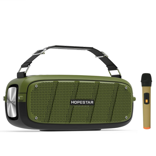 HOPESTAR A20 Pro TWS Portable Outdoor Waterproof Subwoofer Bluetooth Speaker with Microphone, Support Power Bank & Hands-free Call & U Disk & TF Card & 3.5mm AUX (Green) - Desktop Speaker by HOPESTAR | Online Shopping South Africa | PMC Jewellery | Buy Now Pay Later Mobicred