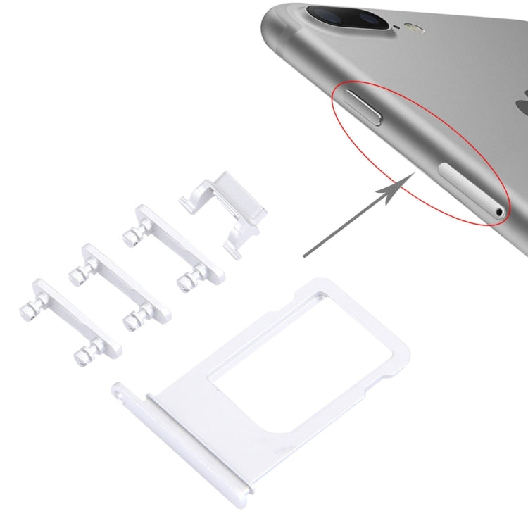 Card Tray + Volume Control Key + Power Button + Mute Switch Vibrator Key for iPhone 7 Plus(Silver) - iPhone 7 Plus Parts by PMc TechLife | Online Shopping South Africa | PMc TechLife | Buy Now Pay Later Mobicred