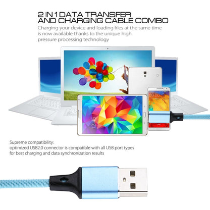 1m 2A USB to 8 Pin Nylon Weave Style Data Sync Charging Cable(Blue) - Normal Style Cable by PMC Jewellery | Online Shopping South Africa | PMC Jewellery | Buy Now Pay Later Mobicred