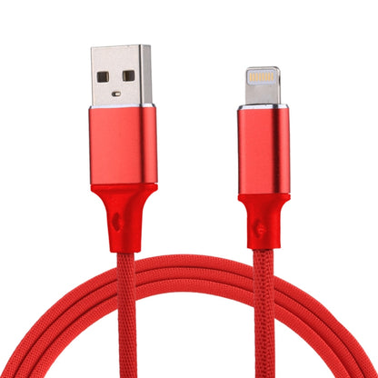 1m 2A USB to 8 Pin Nylon Weave Style Data Sync Charging Cable(Red) - Normal Style Cable by PMC Jewellery | Online Shopping South Africa | PMC Jewellery | Buy Now Pay Later Mobicred