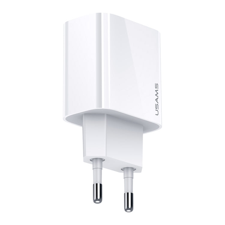 USAMS US-CC118 T34 20W PD Fast Charging Travel Charger Power Adapter(EU Plug) - USB Charger by USAMS | Online Shopping South Africa | PMC Jewellery | Buy Now Pay Later Mobicred