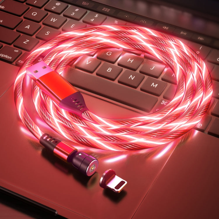 2.4A USB to 8 Pin 540 Degree Bendable Streamer Magnetic Data Cable, Cable Length: 1m(Red) - Charging Cable & Head by PMC Jewellery | Online Shopping South Africa | PMC Jewellery | Buy Now Pay Later Mobicred