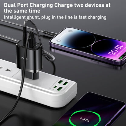 Yesido YC47 USB-C / Type-C + USB Travel Charger with 1m USB-C / Type-C to 8 Pin Cable, EU Plug (White) - USB Charger by Yesido | Online Shopping South Africa | PMC Jewellery | Buy Now Pay Later Mobicred