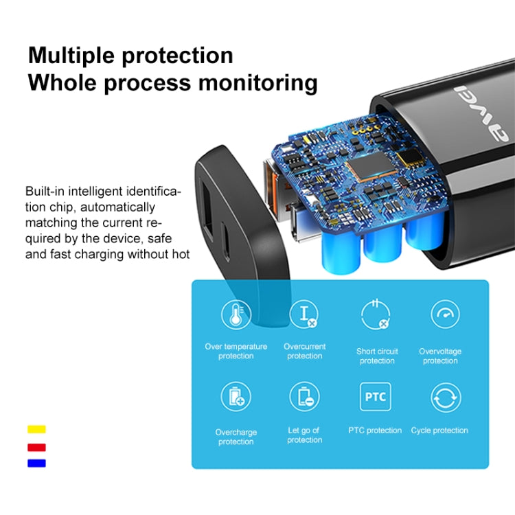 awei PD1 20W PD Type-C + QC 3.0 USB Interface Fast Charging Travel Charger with Data Cable, UK Plug - USB Charger by awei | Online Shopping South Africa | PMC Jewellery | Buy Now Pay Later Mobicred