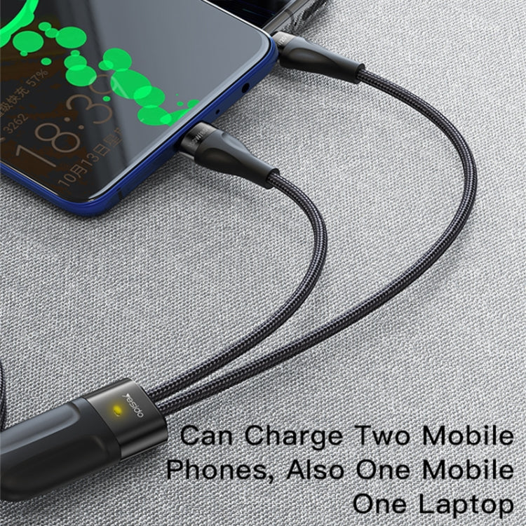 Yesido CA88 2 in 1 USB-C / Type-C to USB-C / Type-C Fast Charging Cable, Length: 1.2m - free shipping - PMC TechLife - Order now!