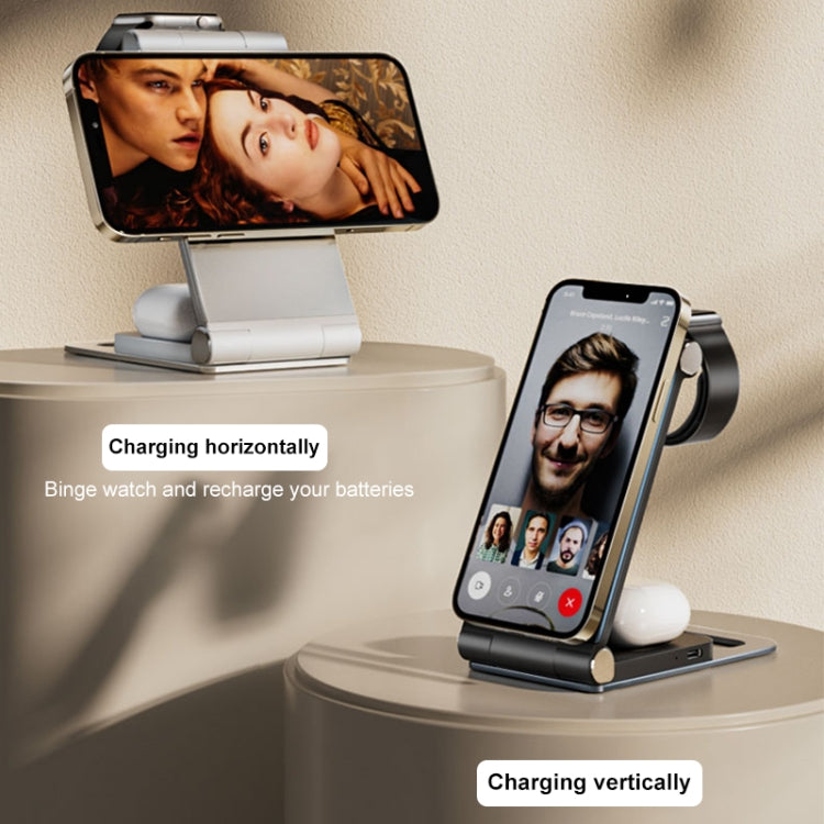 iFORCE T9 15W 3 in 1 Desktop Foldable Multi-Function Stand Magsafe Wireless Charger (White) - Wireless Charger by PMC Jewellery | Online Shopping South Africa | PMC Jewellery | Buy Now Pay Later Mobicred