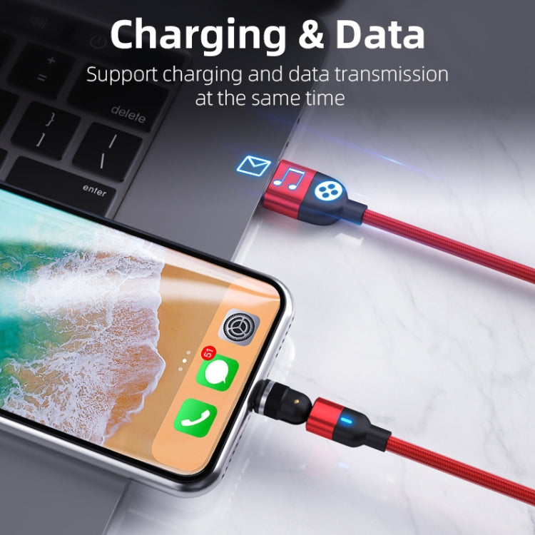 2m 3A Output 3 in 1 USB to 8 Pin + USB-C / Type-C + Micro USB 540 Degree Rotating Magnetic Data Sync Charging Cable(Black) - Charging Cable & Head by PMC Jewellery | Online Shopping South Africa | PMC Jewellery | Buy Now Pay Later Mobicred