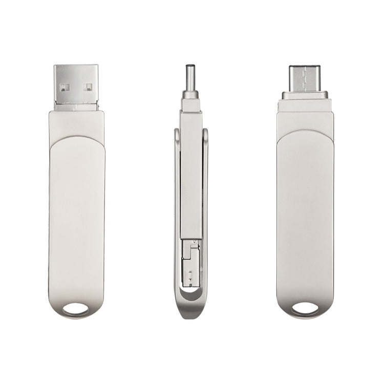 RQW-10X 3 in 1 USB 2.0 & 8 Pin & USB-C / Type-C 16GB Flash Drive, for iPhone & iPad & iPod & Most Android Smartphones & PC Computer - U Disk & Card Reader by PMC Jewellery | Online Shopping South Africa | PMC Jewellery | Buy Now Pay Later Mobicred