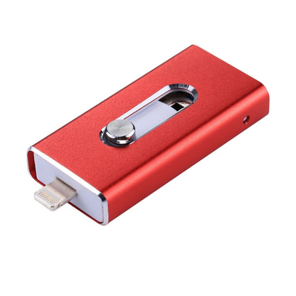 RQW-02 3 in 1 USB 2.0 & 8 Pin & Micro USB 32GB Flash Drive(Red) - U Disk & Card Reader by PMC Jewellery | Online Shopping South Africa | PMC Jewellery | Buy Now Pay Later Mobicred