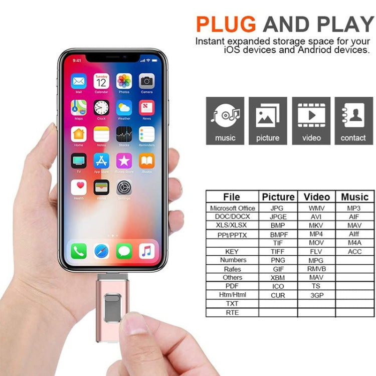 easyflash RQW-01B 3 in 1 USB 2.0 & 8 Pin & Micro USB 32GB Flash Drive(Black) - free shipping - PMC Jewellery - Order now!