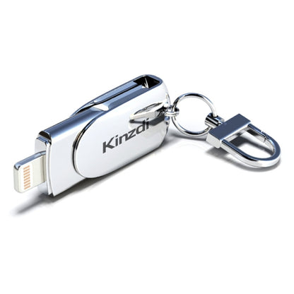 Kinzdi 128GB USB + 8 Pin Interface Metal Twister Flash U Disk (Silver) - USB Flash Drives by Kinzdi | Online Shopping South Africa | PMC Jewellery | Buy Now Pay Later Mobicred