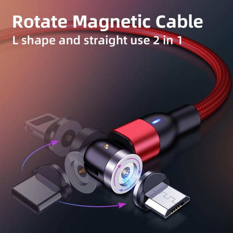 2m 2A Output USB to 8 Pin Nylon Braided Rotate Magnetic Charging Cable(Black) - Charging Cable & Head by PMC Jewellery | Online Shopping South Africa | PMC Jewellery | Buy Now Pay Later Mobicred