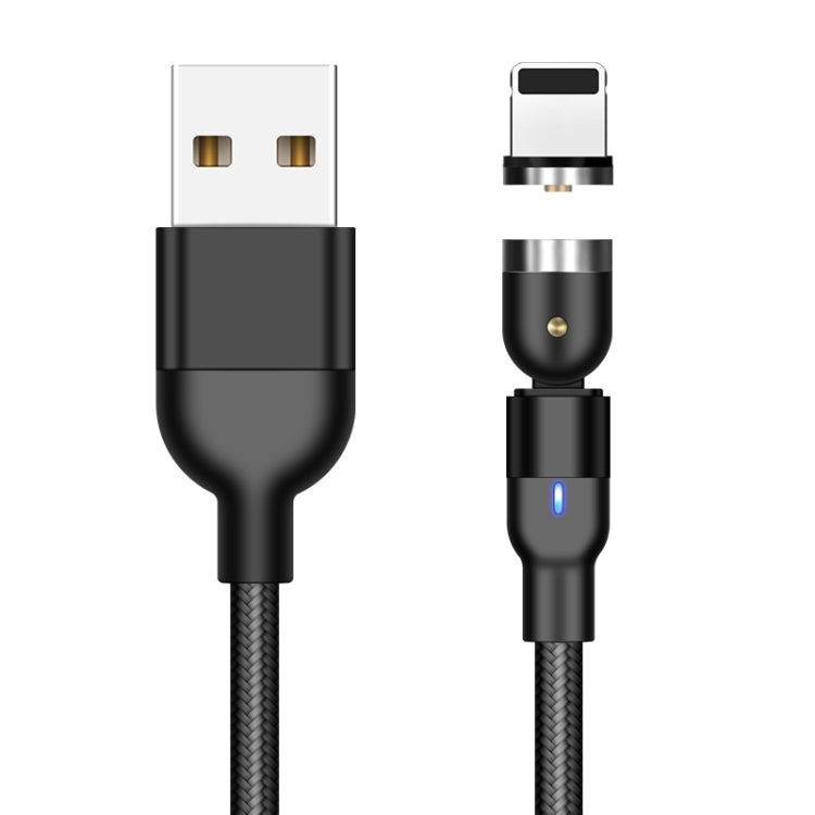1m 2A Output USB to 8 Pin Nylon Braided Rotate Magnetic Charging Cable(Black) - free shipping - PMC Jewellery - Order now!