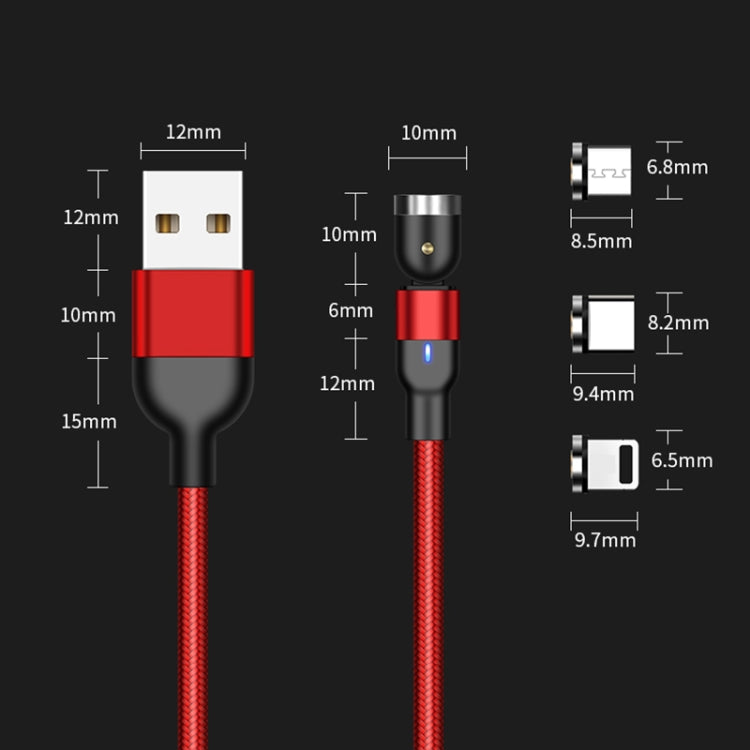 1m 2A Output USB to 8 Pin Nylon Braided Rotate Magnetic Charging Cable(Black) - free shipping - PMC Jewellery - Order now!